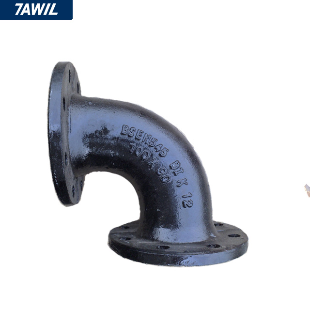 Ductile iron pipe fitting showing flanged connection design