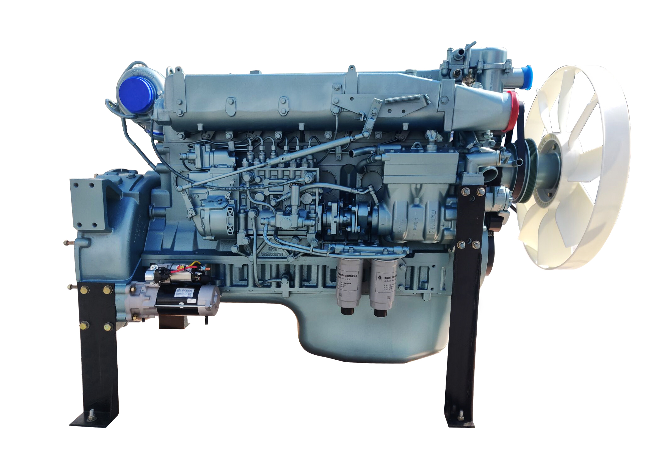 Heavy-Duty Engine Assembly with Turbocharger
