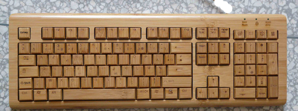 Environmental protection natural bamboo wireless bamboo keyboard with 108 keys ( French) - Image 3