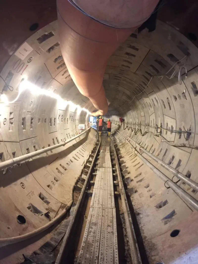 TBM inside a constructed tunnel