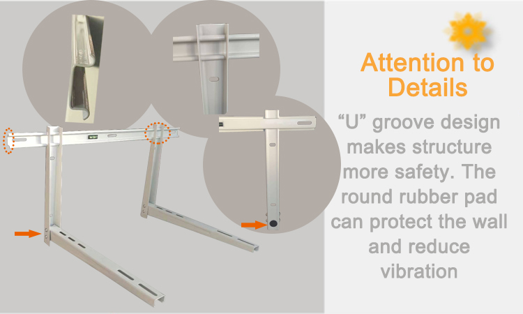 Diagram showing the U-groove design and rubber pads