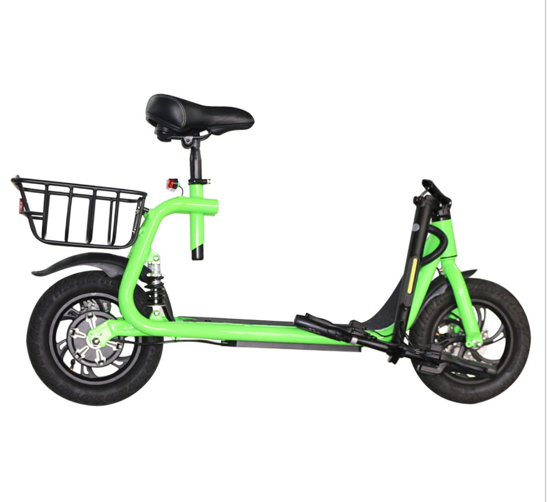 Scooter with rear cargo basket