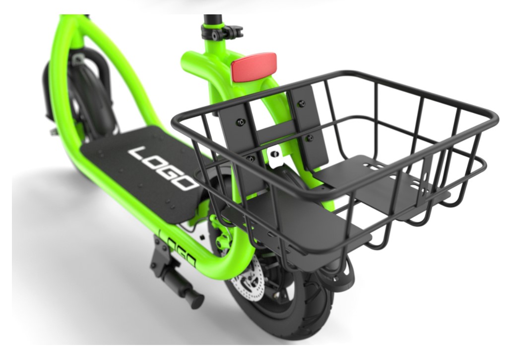 Electric cargo scooter showing compact design