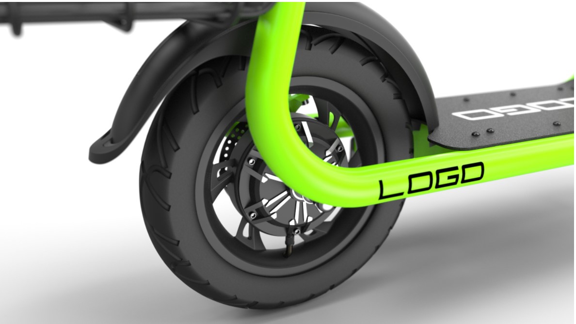 Electric scooter profile view