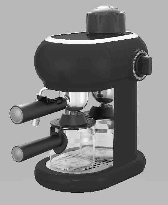 4-Cup Espresso and Cappuccino Maker with Frothing Function