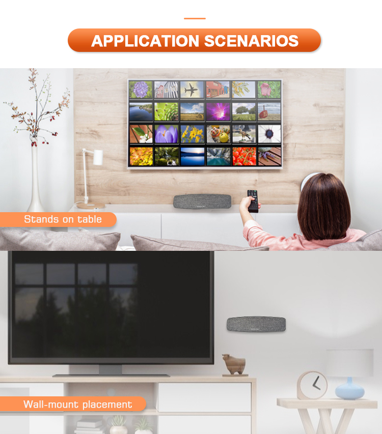 Demonstration of tabletop and wall-mount installation options
