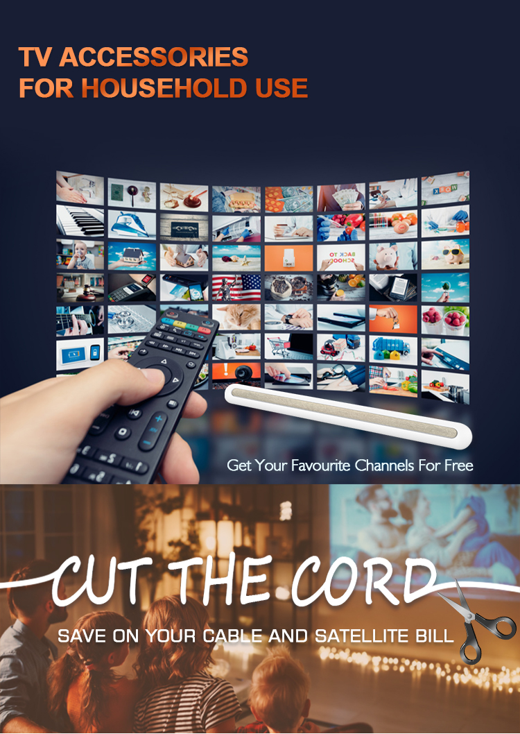 Graphic promoting the benefit of accessing free TV channels.