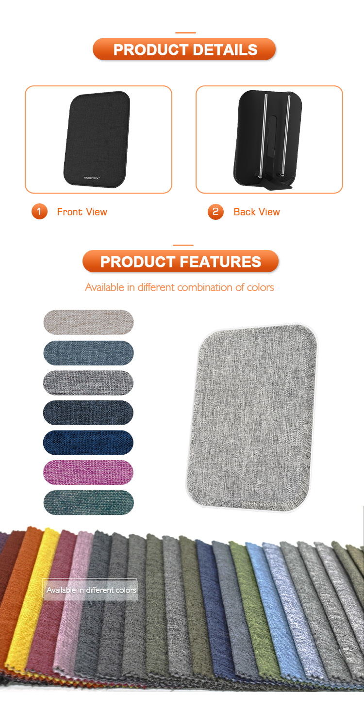 Antenna showing fabric finish and adjustable stand
