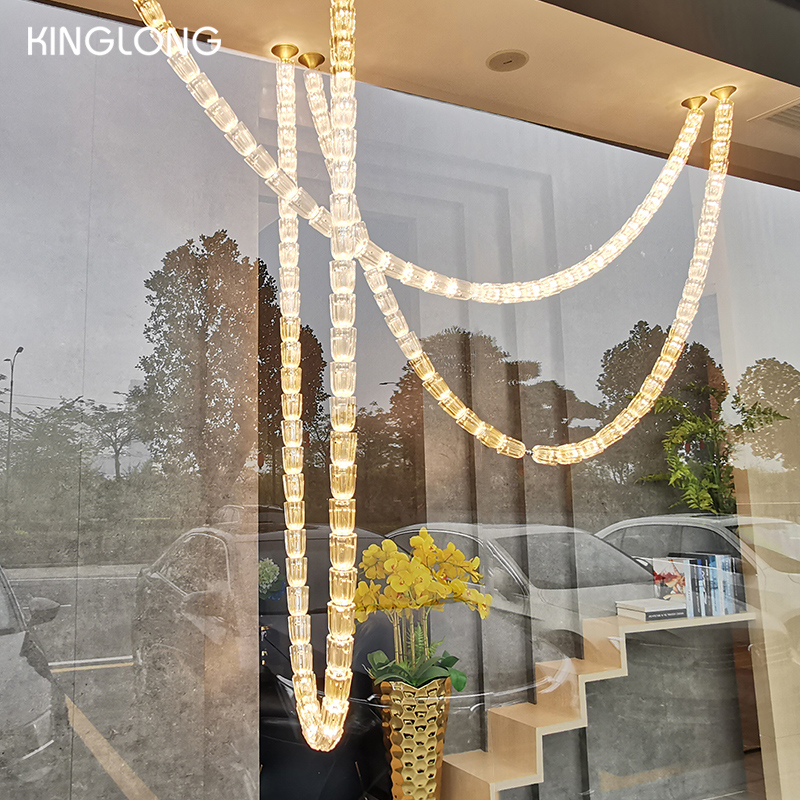 LED Crystal Loop Chandelier