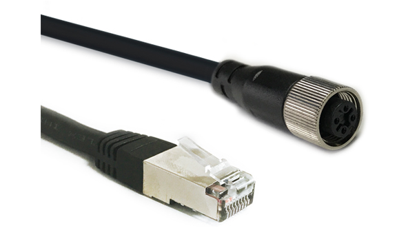M12 to RJ45 Industrial Ethernet Cable Assembly