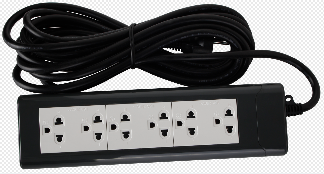 Euro-American socket+16A manual reset overload protector extension cord with16A 2M*1.5mm2 - Image 3