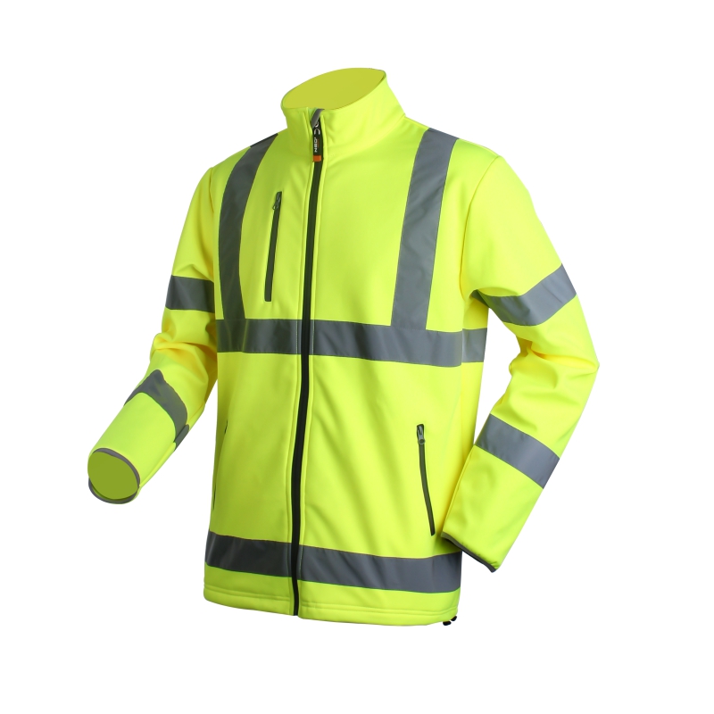 High-Visibility Yellow Softshell Work Jacket