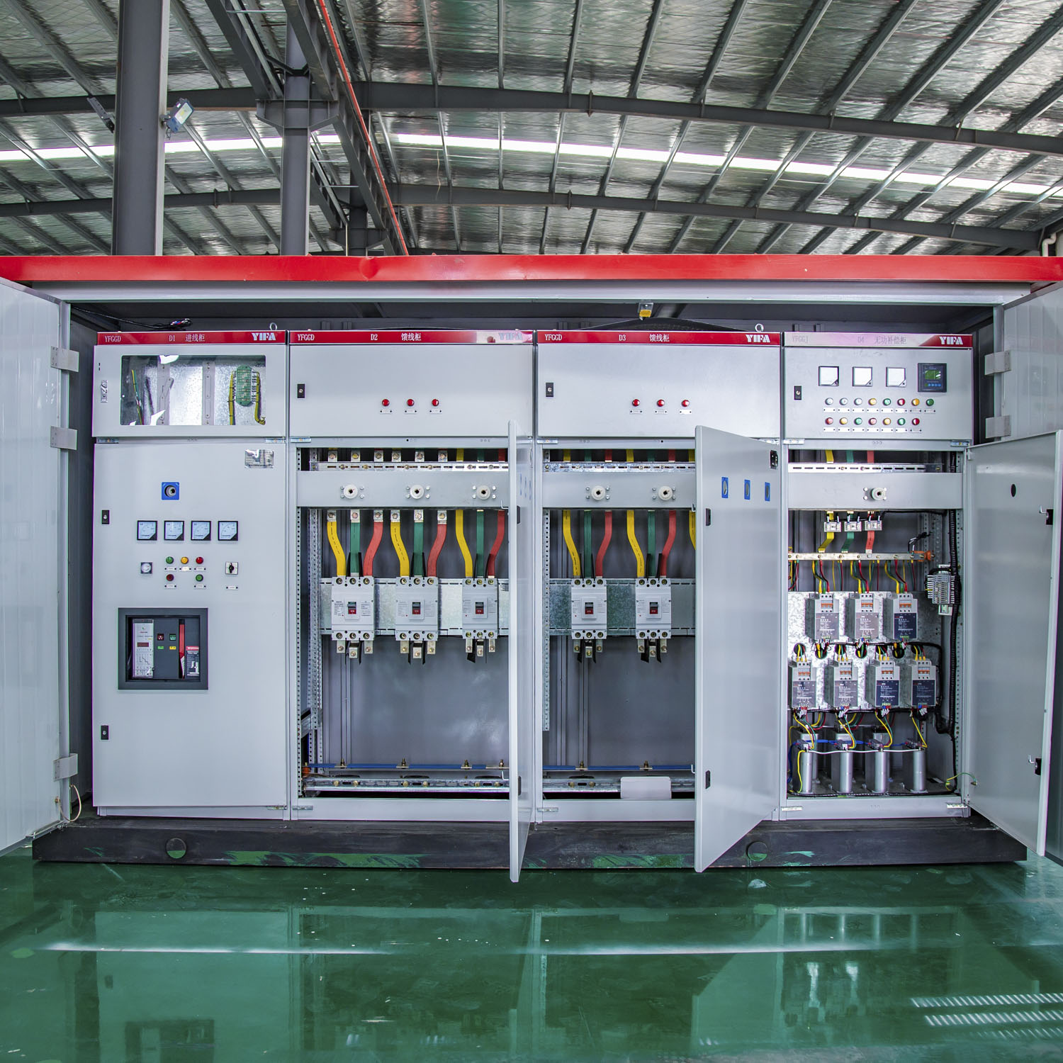 Internal view of the switchgear compartments