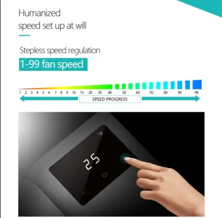Digital display showing speed settings