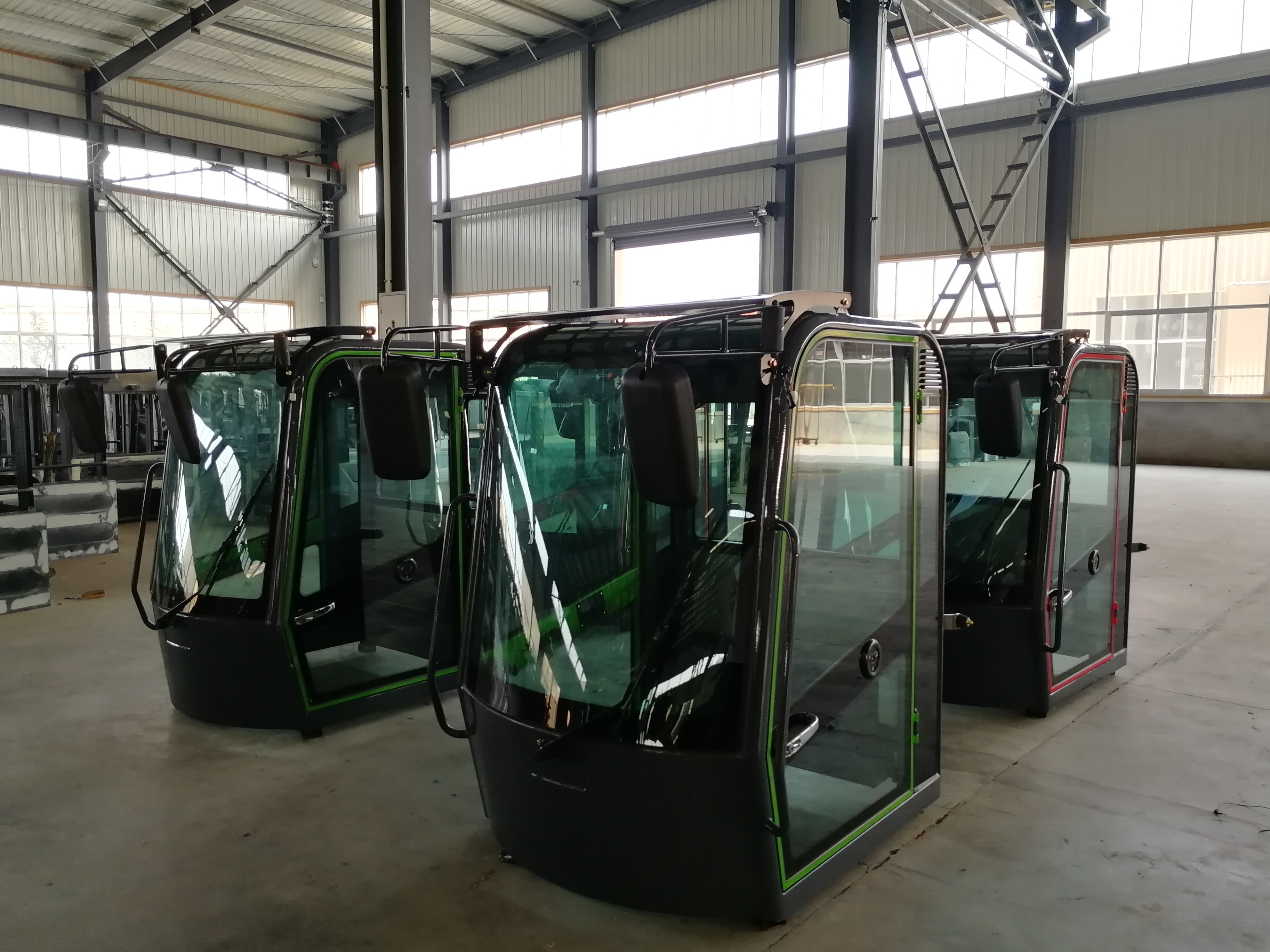 Operator cabin interior and frame construction