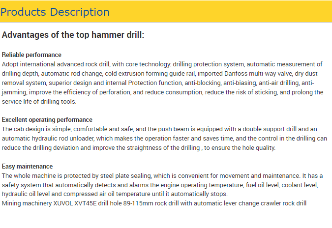 Detailed view of the top hammer drill control system