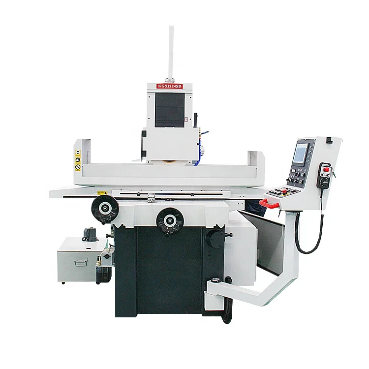 Side profile of the grinding machine showing worktable