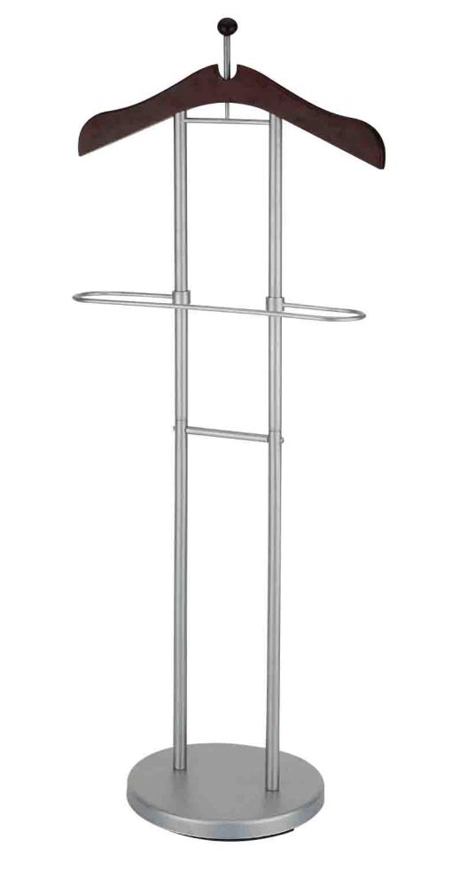 Extendable Metal Clothes Drying Rack with Wooden Hanger