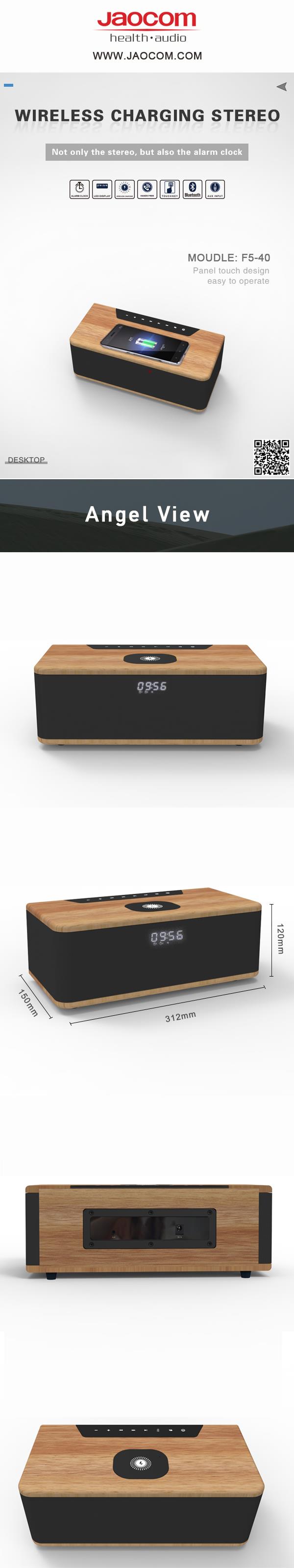 Detailed view of the speaker showing dimensions and feature labels