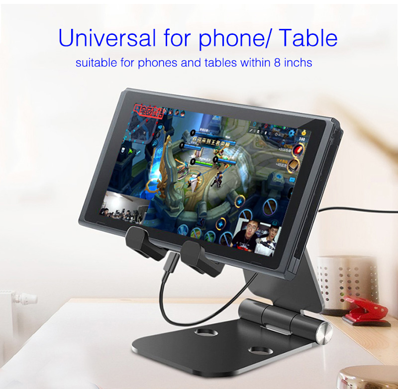 Aluminum alloy foldable holder showing device compatibility