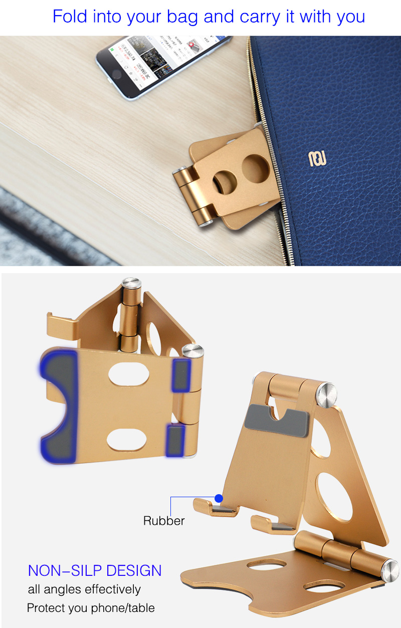 Folded stand being placed in a bag