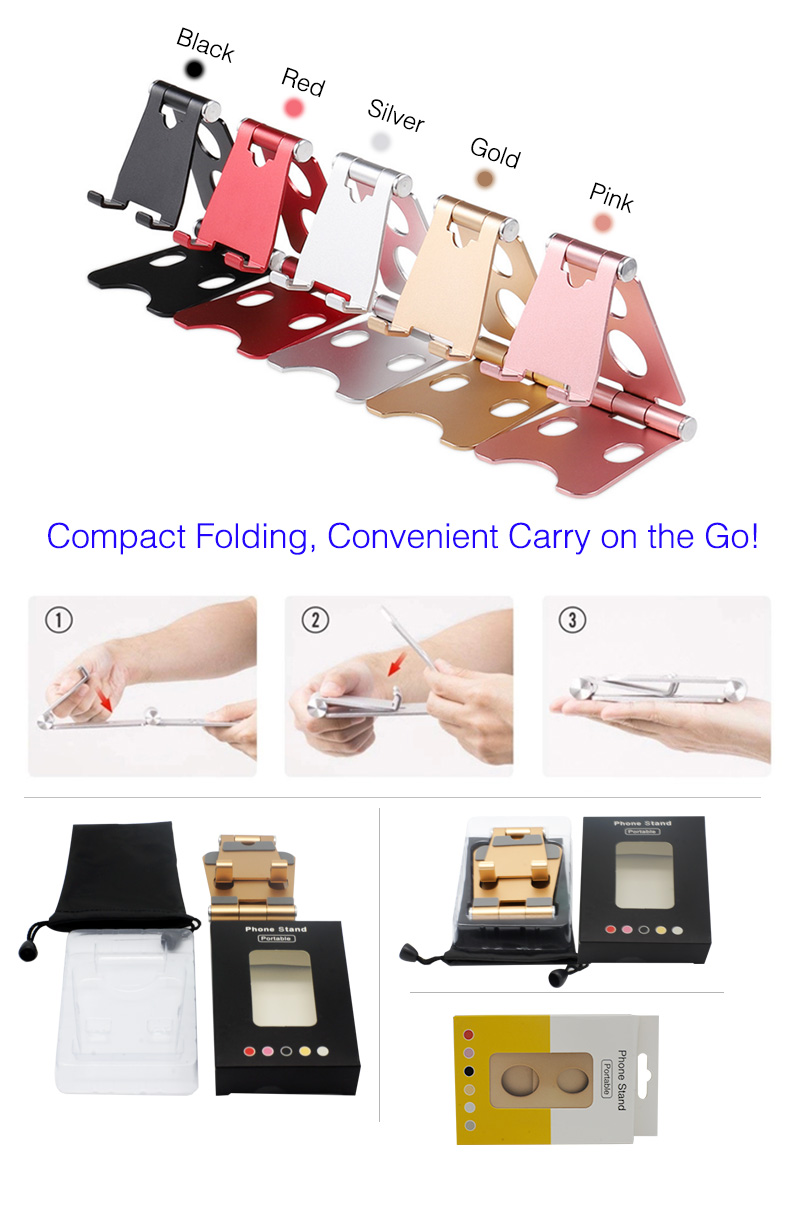 Various color options for the phone stand