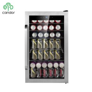 Mini refrigerator interior and exterior view