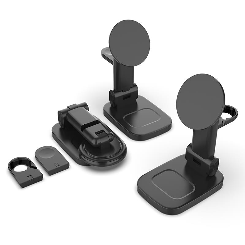 Factory Foldable Magnetic Wireless Chargers Stand Mobile Phone Charging Holder for iPhone - Image 3