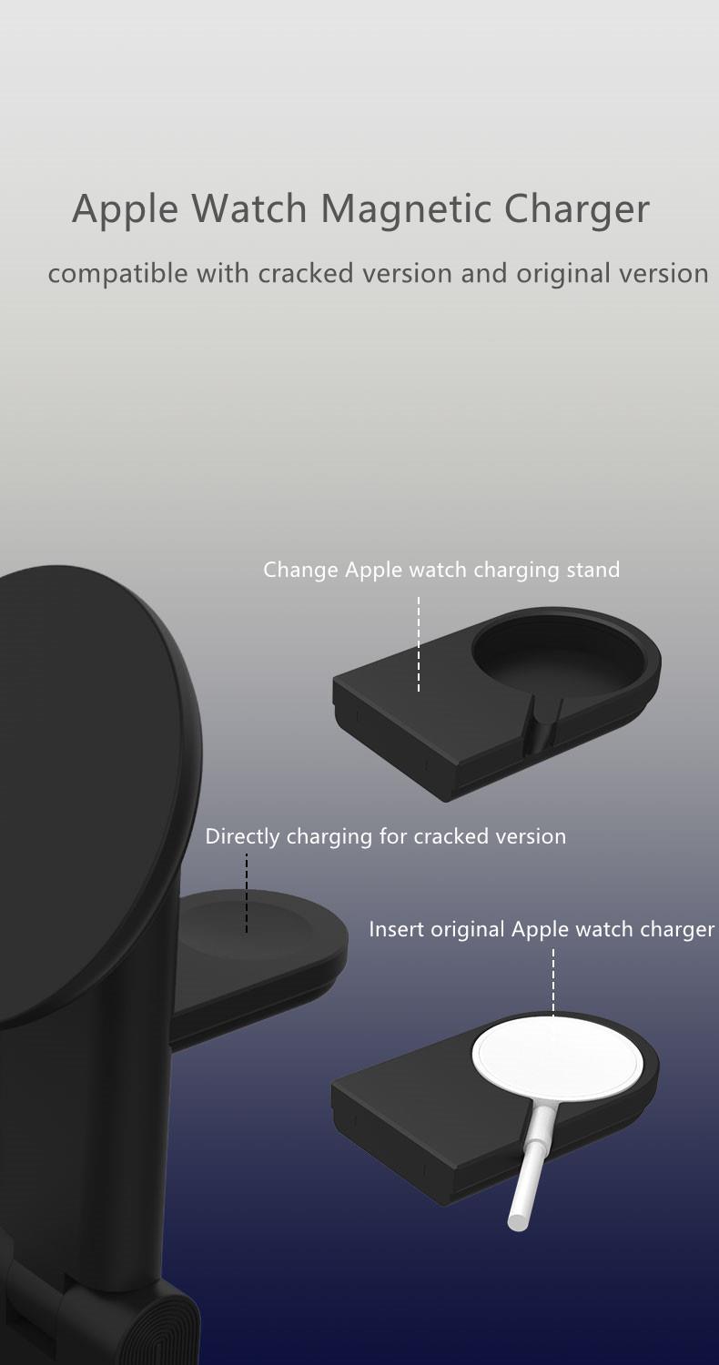 Close up of the Apple Watch charging dock compatibility