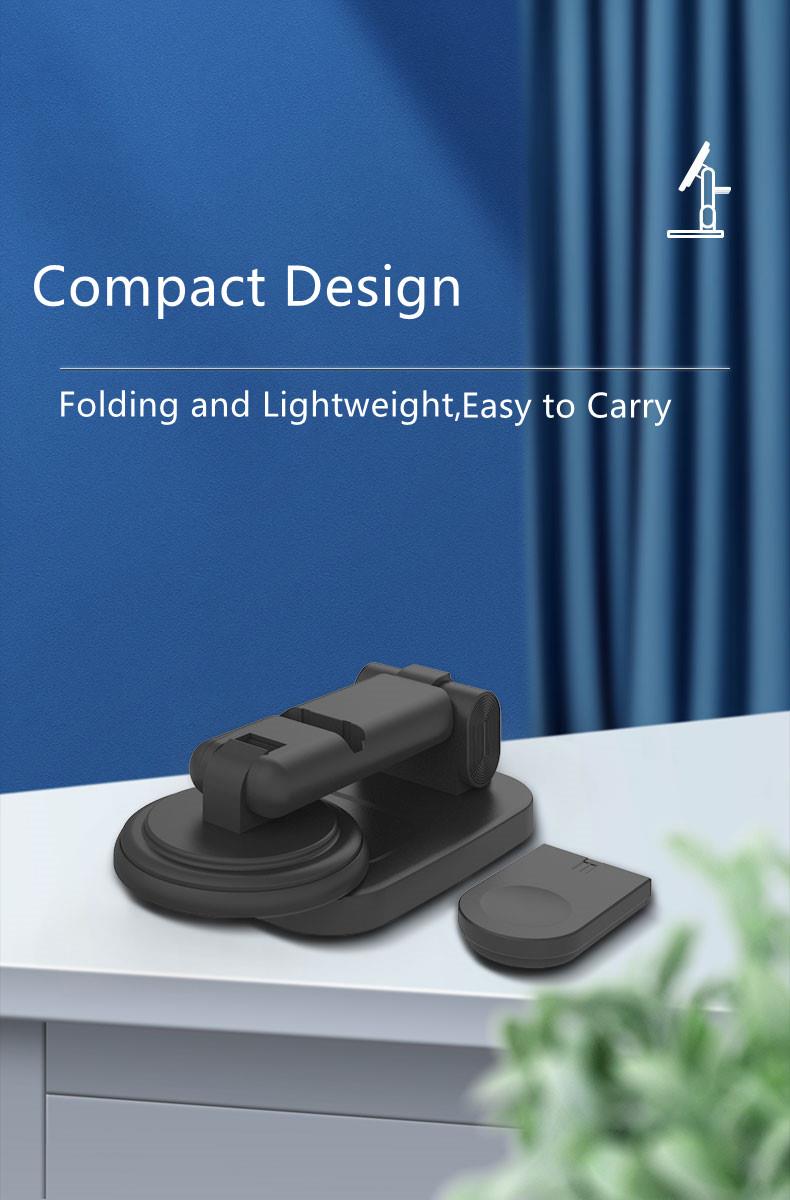 Folded compact charger showing portability