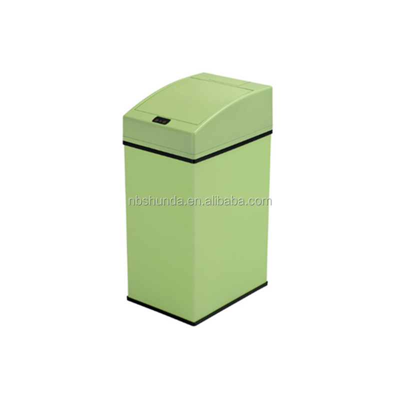 Touch-free smart trash can in a modern office setting