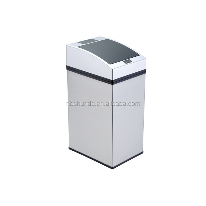 Side profile of the stainless steel trash can