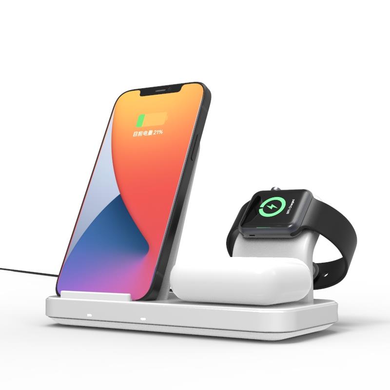 Factory OEM 3IN1 Wireless Charger Stand 15W Wireless Charging Holder for iPhone For Airpod - Image 2
