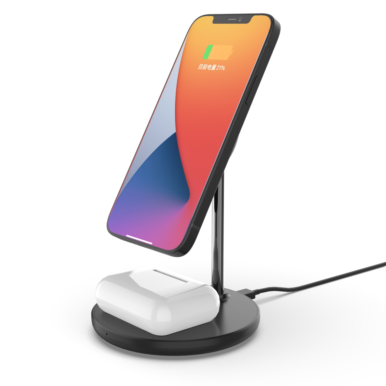 Factory OEM Popular 15W 2In1 Magnetic Wireless Chargers Stand For AirPods For iPhone12/13 - Image 3