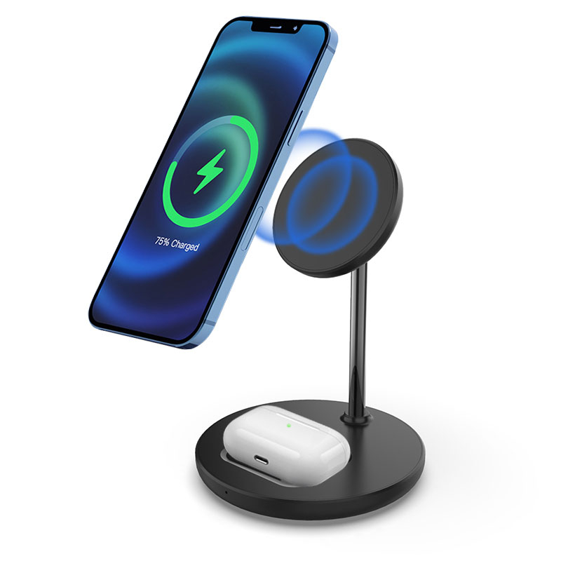 2-in-1 Magnetic Wireless Charging Stand for iPhone and AirPods