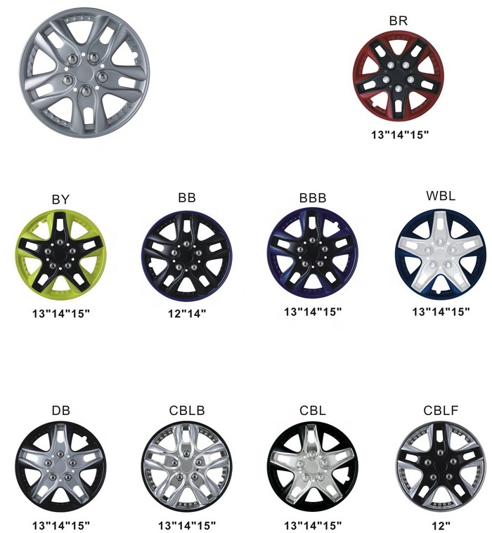 Assorted wheel hubcap designs