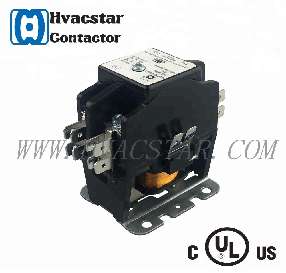 Close up of 2-pole 40A HVAC contactor