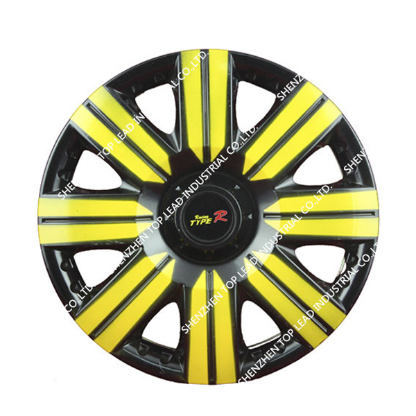 Factory Price Neon Plastic car center wheel cover rims, Black and yellow auto hubcaps - Image 3