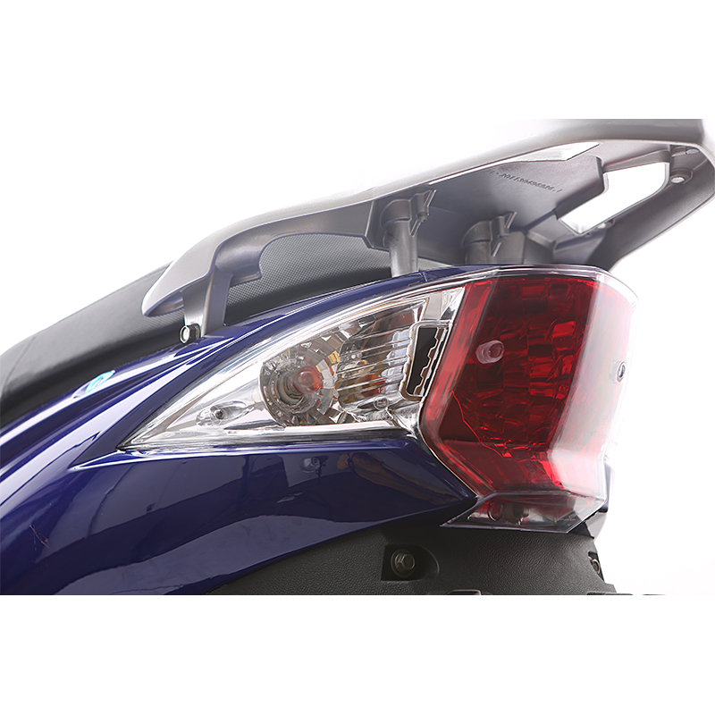 Rear view of the scooter showing tail light assembly