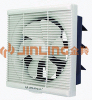 Wall-Mounted Exhaust Fan with Louvered Grill