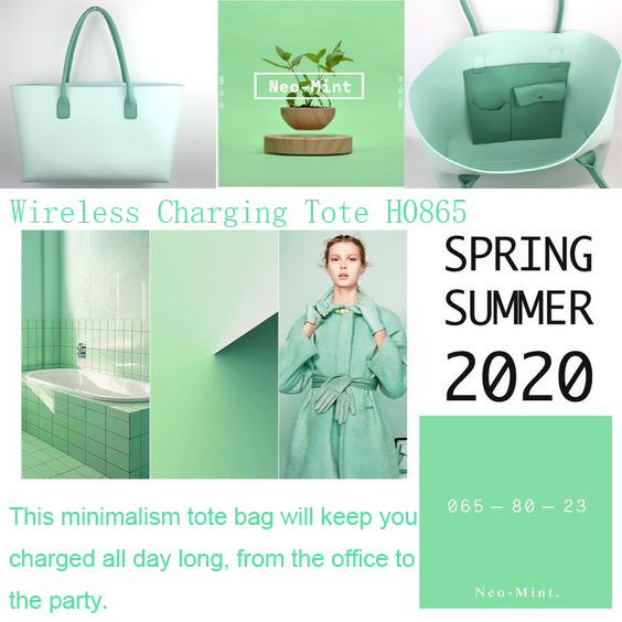 Fashion Minimalism Neo-mint Wireless Charging Tote - H0865 - Image 2
