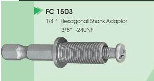 1/4" Hex Shank to 3/8"-24UNF Thread Adaptor
