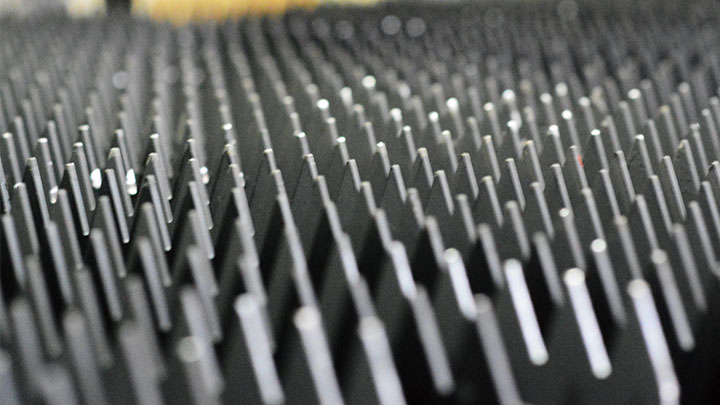Close up of the cutting table and gantry system
