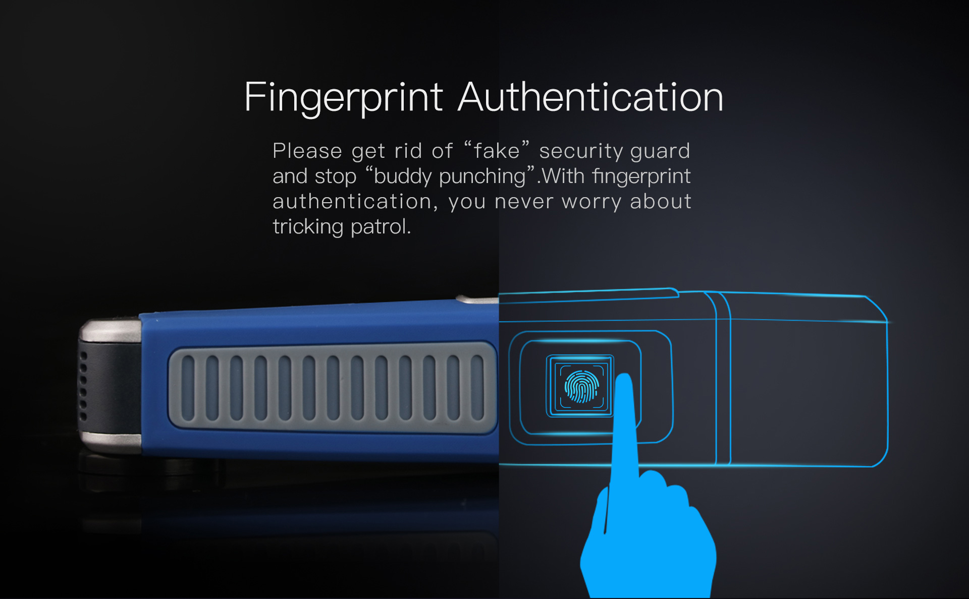 Fingerprint authentication interface demonstrating anti-buddy punching security.