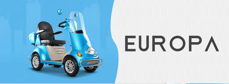 Front view of the 4-wheel electric mobility scooter