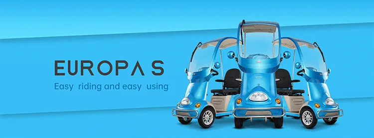 Four-wheel electric mobility scooter with canopy