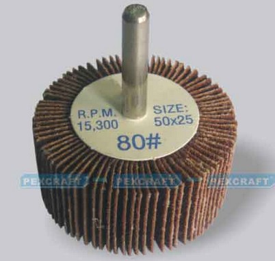 Mounted Flap Wheel 50x25mm, 80 Grit Abrasive