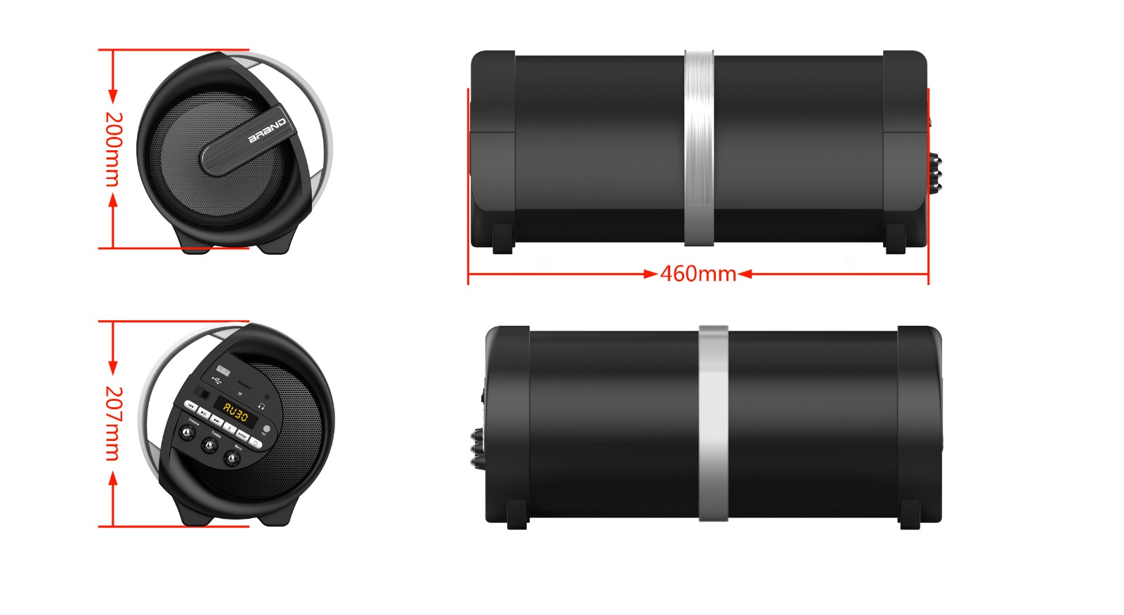 Portable Bluetooth Speaker with Flashing Lights