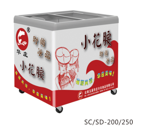 Flat Glass Top Display Freezer