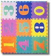 Interlocking Foamed Plastic Floor Mats with Number Designs